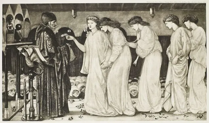 Framed Print : St George Series - Moritura, the Princess Draws the Lot, c1860s, (1900). Creator: Unknown Framed Print : St George Series - Moritura, the Princess Draws the Lot, c1860s, (1900). Creator: Unknown