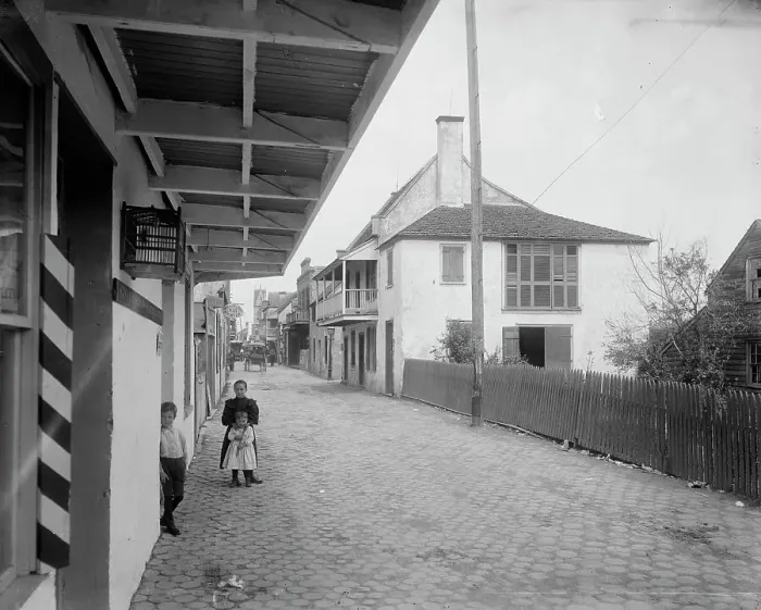 Framed Print : St. George Street, St. Augustine, Fla. (c1894?). Creator: William H. Jackson Framed Print : St. George Street, St. Augustine, Fla. (c1894?). Creator: William H. Jackson