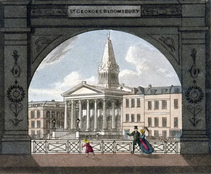 Framed Print : St Georges Church, Bloomsbury, Holborn, London, c1800 Framed Print : St Georges Church, Bloomsbury, Holborn, London, c1800