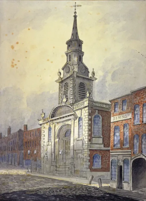 Framed Print : St Georges Church, Borough High Street, Southwark, London, c1815 Framed Print : St Georges Church, Borough High Street, Southwark, London, c1815