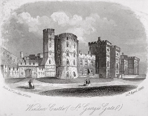 St Georges Gate, Windsor Castle, Berkshire, 1860