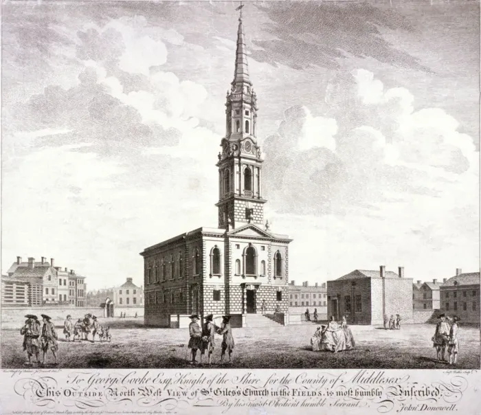 Framed Print : St Giles in the Fields, Holborn, London, 1753. Artist: Anthony Walker Framed Print : St Giles in the Fields, Holborn, London, 1753. Artist: Anthony Walker