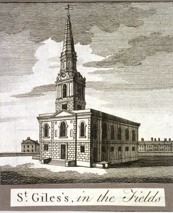 Framed Print : St Giles in the Fields, Holborn, London, c1750 Framed Print : St Giles in the Fields, Holborn, London, c1750