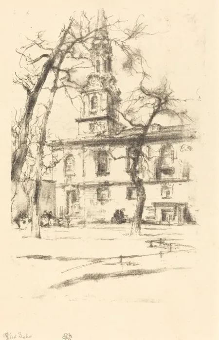 Framed Print : St. Giles-in-the-Fields, 1896. Creator: James Abbott McNeill Whistler Framed Print : St. Giles-in-the-Fields, 1896. Creator: James Abbott McNeill Whistler
