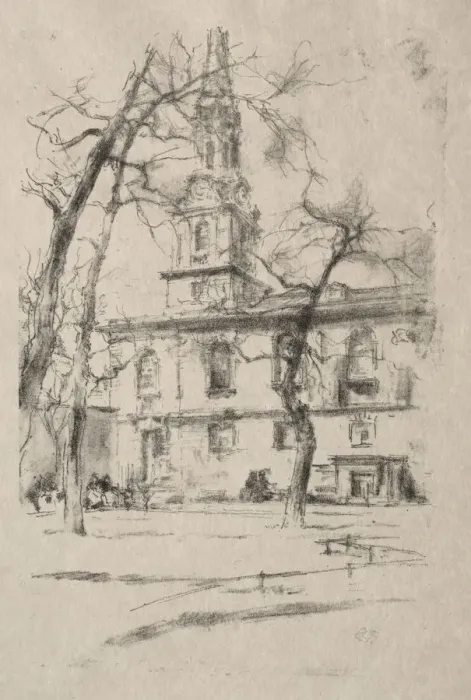 Framed Print : St. Giles-in-the-Fields, 1896. Creator: James McNeill Whistler (American, 1834-1903) Framed Print : St. Giles-in-the-Fields, 1896. Creator: James McNeill Whistler (American, 1834-1903)