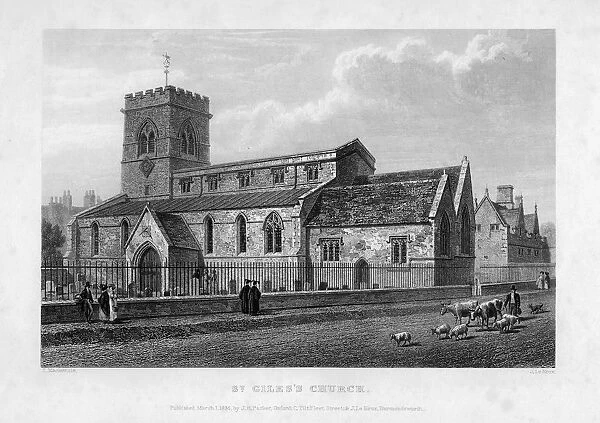 St Giless Church, Oxford, 1834. Artist: John Le Keux
