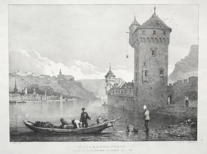 Framed Print : St. Goar and Rheinfels, 1824. Creator: Samuel Prout (British, 1783-1852) Framed Print : St. Goar and Rheinfels, 1824. Creator: Samuel Prout (British, 1783-1852)