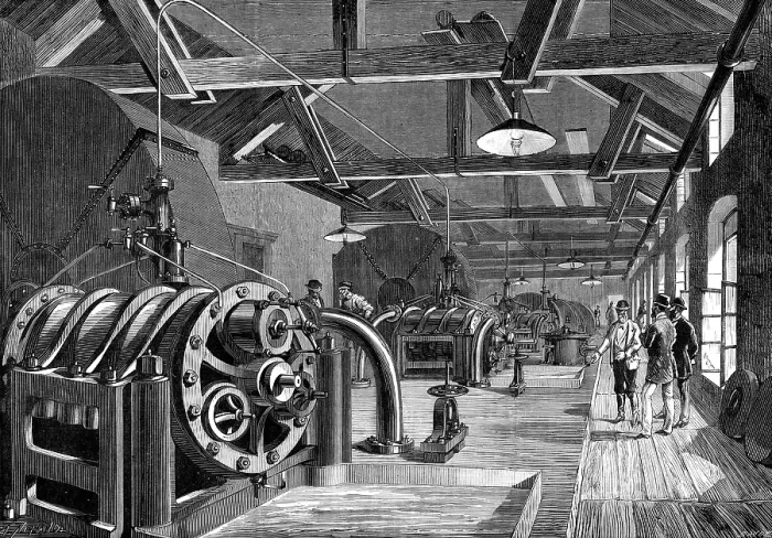 Framed Print : The St. Gothard Tunnel: air-compressing machinery at Airolo, 1880. Creator: Normand Framed Print : The St. Gothard Tunnel: air-compressing machinery at Airolo, 1880. Creator: Normand