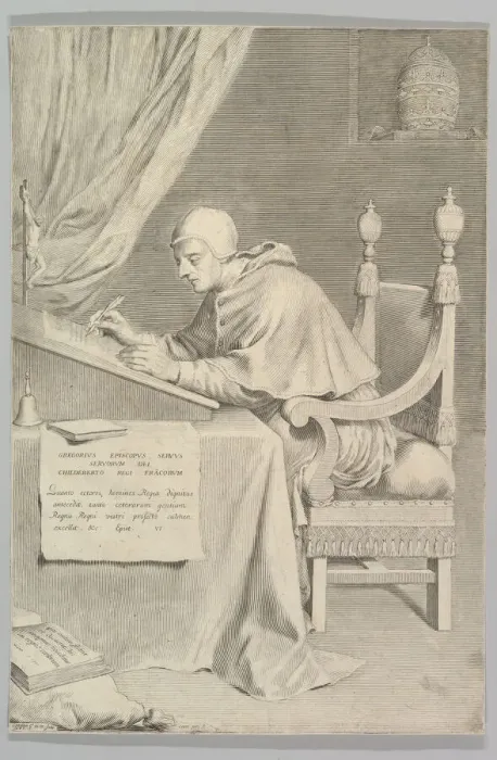 Framed Print : St. Gregory, 1681. Creator: Claude Mellan Framed Print : St. Gregory, 1681. Creator: Claude Mellan