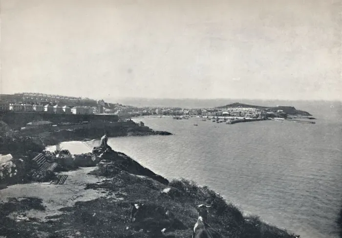 Framed Print : St. Ives - The Town and The Island, 1895 Framed Print : St. Ives - The Town and The Island, 1895