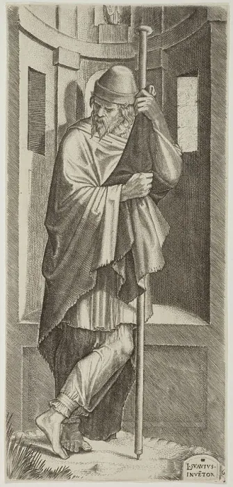 Framed Print : St James Major. Plate 6. From: Christ and the Apostles, 1545. Creator: Lambert Suavius Framed Print : St James Major. Plate 6. From: Christ and the Apostles, 1545. Creator: Lambert Suavius