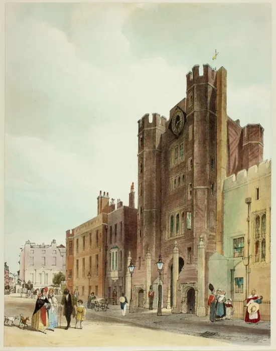 Framed Print : St. James Palace, plate ten from Original Views of London as It Is, 1842 Framed Print : St. James Palace, plate ten from Original Views of London as It Is, 1842