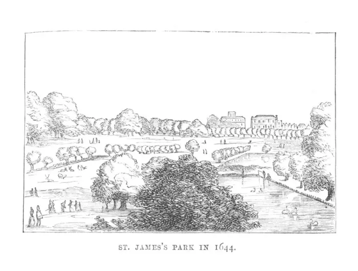Framed Print : St. James Park in 1644, c1870 Framed Print : St. James Park in 1644, c1870