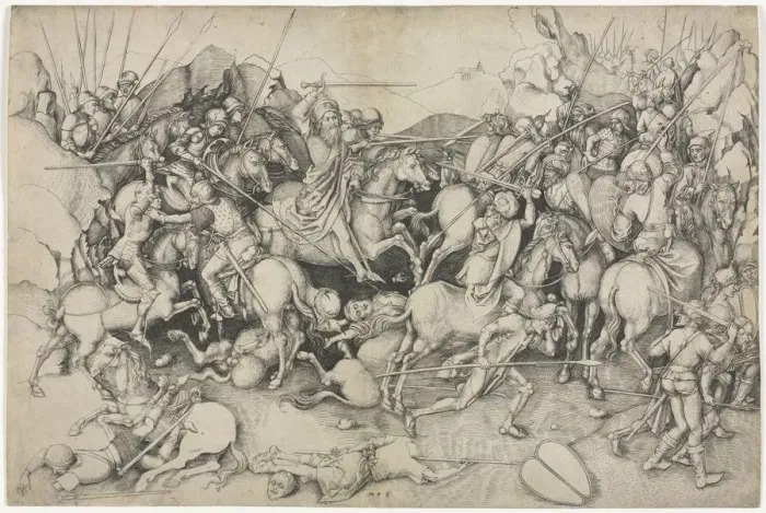 Framed Print : St. James and the Saracens, 15th Century. Creator: Martin Schongauer (German, c. 1450-1491) Framed Print : St. James and the Saracens, 15th Century. Creator: Martin Schongauer (German, c. 1450-1491)