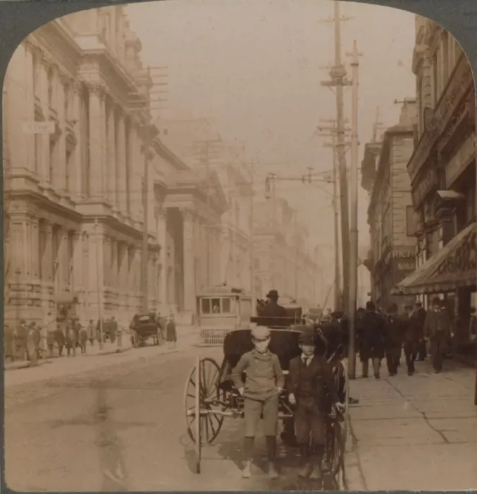 Framed Print : St. James Street, Montreal, Canada, 1900 Framed Print : St. James Street, Montreal, Canada, 1900