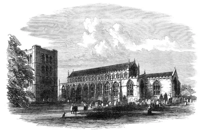 Framed Print : St. James's Church, Bury St. Edmunds, lately restored, 1864. Creator: Unknown Framed Print : St. James's Church, Bury St. Edmunds, lately restored, 1864. Creator: Unknown