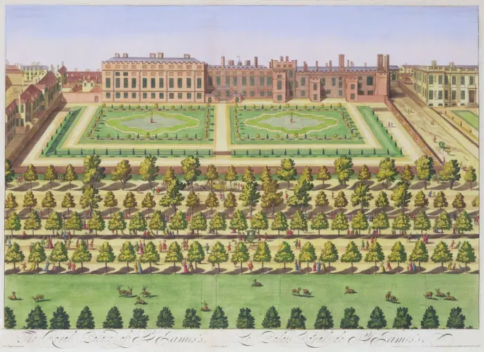 Framed Print : St Jamess Palace, London, 1730. Artist: Johannes Kip Framed Print : St Jamess Palace, London, 1730. Artist: Johannes Kip