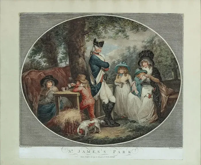 Framed Print : St James's Park, 1790. Creator: Soiron, François David (1764-1796) Framed Print : St James's Park, 1790. Creator: Soiron, François David (1764-1796)