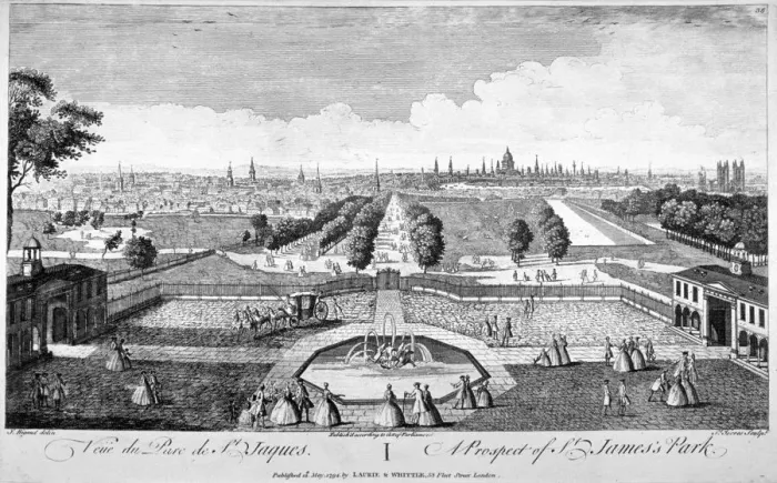 Framed Print : St Jamess Park, Westminster, London, 1794. Artist:s Torres Framed Print : St Jamess Park, Westminster, London, 1794. Artist:s Torres