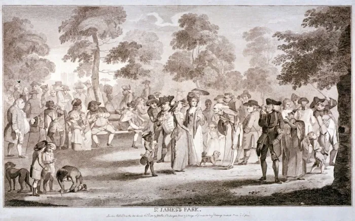 Framed Print : St Jamess Park, Westminster, London, 1783 Framed Print : St Jamess Park, Westminster, London, 1783