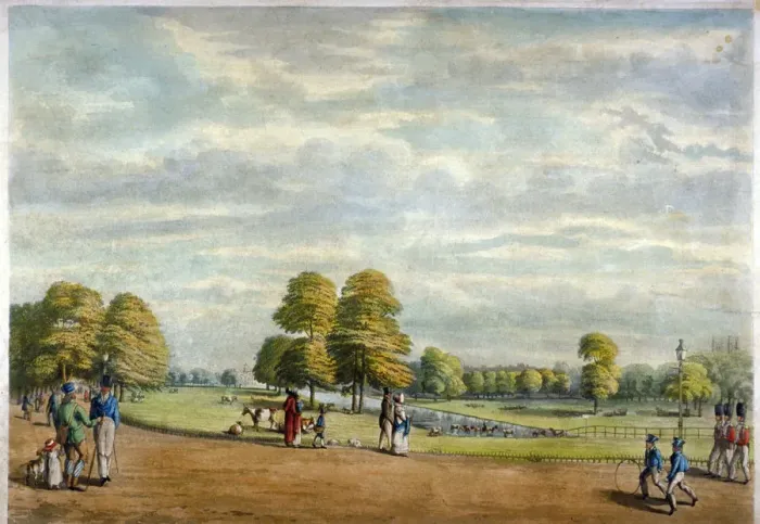 Framed Print : St Jamess Park, Westminster, London, 1826. Artist