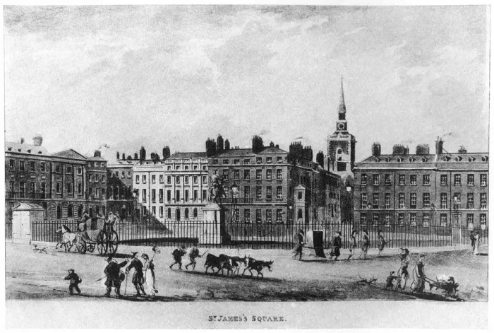 Framed Print : St Jamess Square, London, c18th century (1907) Framed Print : St Jamess Square, London, c18th century (1907)