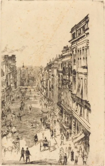 Framed Print : St Jamess Street, 1878. Creator: James Abbott McNeill Whistler Framed Print : St Jamess Street, 1878. Creator: James Abbott McNeill Whistler