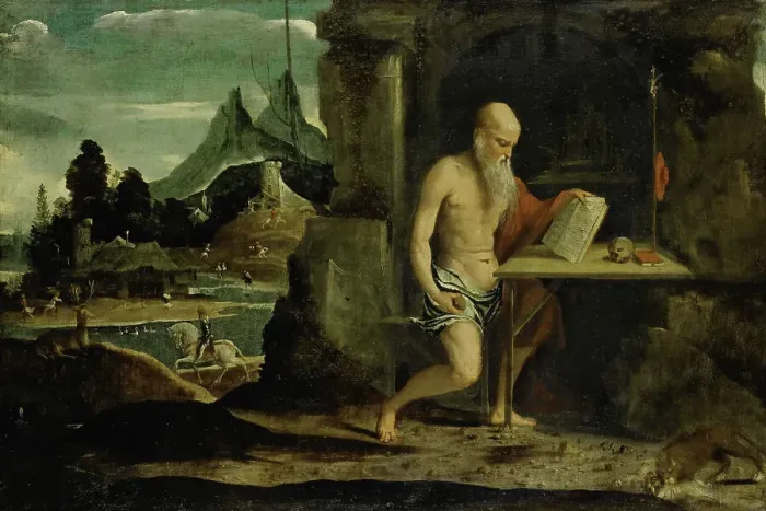 Framed Print : St Jerome, 1500-1520. Creator: Bernardino da Asola Framed Print : St Jerome, 1500-1520. Creator: Bernardino da Asola