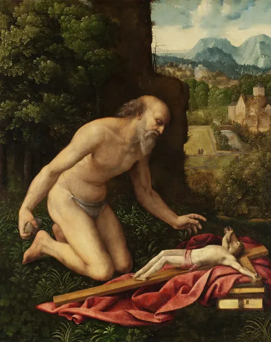 Framed Print : St Jerome. Creators: Cesare da Sesto, Cesare Bernazzano Framed Print : St Jerome. Creators: Cesare da Sesto, Cesare Bernazzano