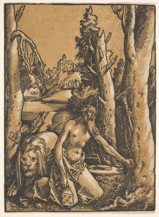 Framed Print : St. Jerome in the Desert, ca. 1511. Creator: Hans Baldung Framed Print : St. Jerome in the Desert, ca. 1511. Creator: Hans Baldung