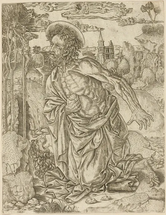 Framed Print : St. Jerome in Penitence, c.1500. Creator: Unknown Framed Print : St. Jerome in Penitence, c.1500. Creator: Unknown
