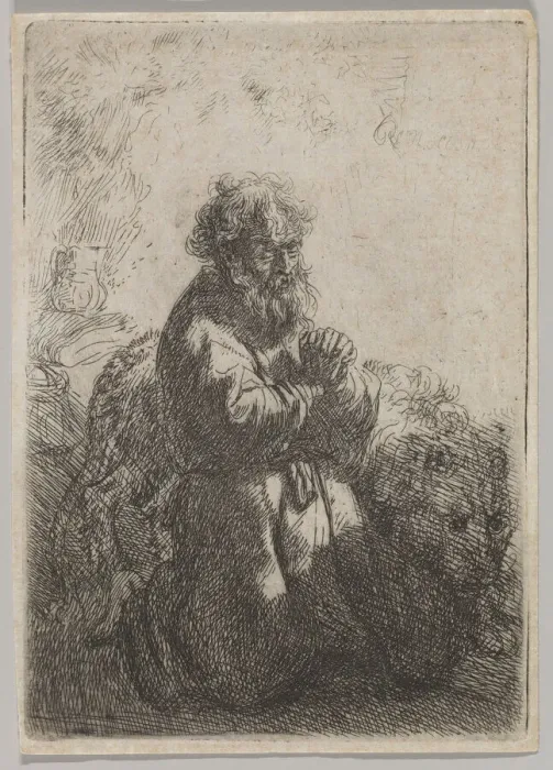 Framed Print : St. Jerome in Prayer, 1635. Creator: Rembrandt Harmensz van Rijn