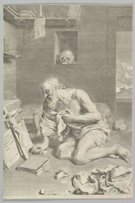 Framed Print : St. Jerome Praying in His Cell (Saint Jerome penitent), 1665 Framed Print : St. Jerome Praying in His Cell (Saint Jerome penitent), 1665
