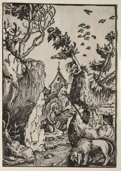 Framed Print : St. Jerome in the Wilderness. Creator: Hans Baldung (German, 1484 / 85-1545) Framed Print : St. Jerome in the Wilderness. Creator: Hans Baldung (German, 1484 / 85-1545)