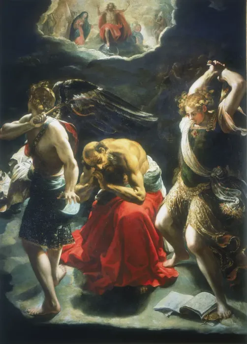 Framed Print : St Jeromes Dream, c1600. Artist: Orazio Borgianni Framed Print : St Jeromes Dream, c1600. Artist: Orazio Borgianni