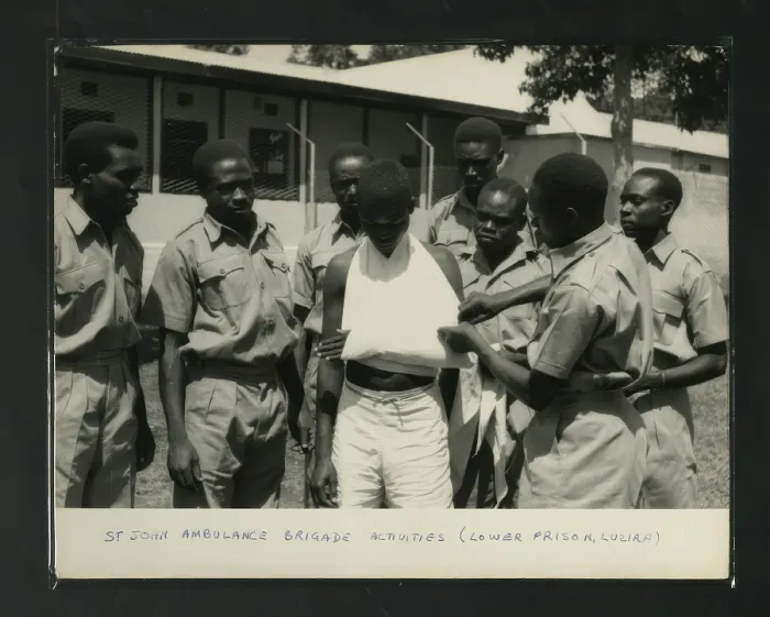 Framed Print : St John Ambulance Brigade Activities (Lower Prison, Luzira, Kampala, Uganda, c1950s. Creator: Unknown) Framed Print : St John Ambulance Brigade Activities (Lower Prison, Luzira, Kampala, Uganda, c1950s. Creator: Unknown)