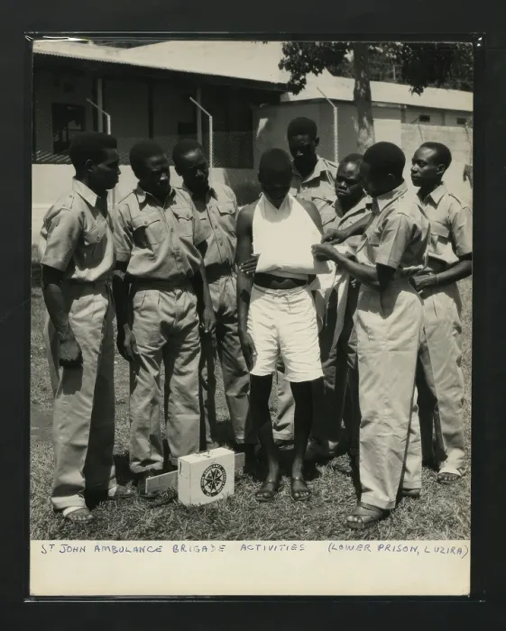 Framed Print : St John Ambulance Brigade Activities (Lower Prison, Luzira, Kampala, Uganda, c1950s. Creator: Unknown) Framed Print : St John Ambulance Brigade Activities (Lower Prison, Luzira, Kampala, Uganda, c1950s. Creator: Unknown)