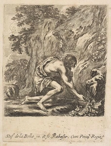 St. John the Baptist Drawing Water from a Spring, ca. 1649. Creator: Stefano della Bella