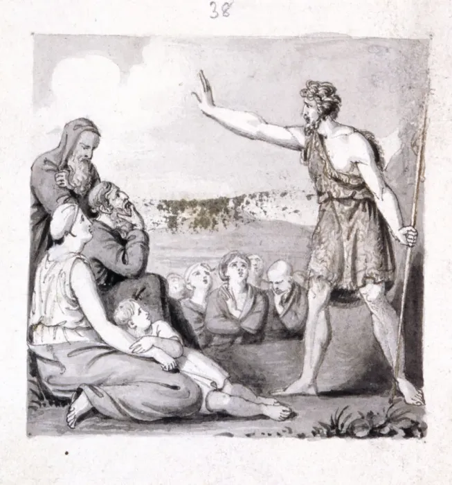 Framed Print : St John the Baptist preaching, 19th century. Artist: Corbould Family Framed Print : St John the Baptist preaching, 19th century. Artist: Corbould Family