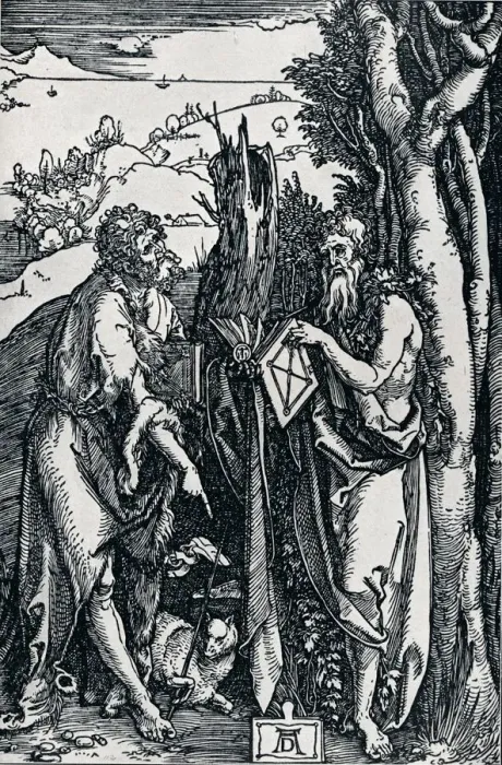 Framed Print : St John the Baptist and St Onuphrius, 1504 (1906). Artist: Albrecht Durer Framed Print : St John the Baptist and St Onuphrius, 1504 (1906). Artist: Albrecht Durer