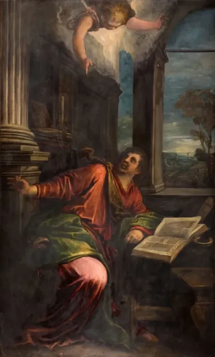 Framed Print : St John the Divine, 1592. Creator: Francesco Bassano II Framed Print : St John the Divine, 1592. Creator: Francesco Bassano II