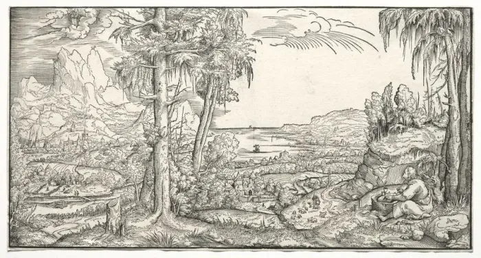 Framed Print : St. John on the Island of Patmos, c. 1545-55. Creator: Virgilius Solis (German, 1514-1562) Framed Print : St. John on the Island of Patmos, c. 1545-55. Creator: Virgilius Solis (German, 1514-1562)