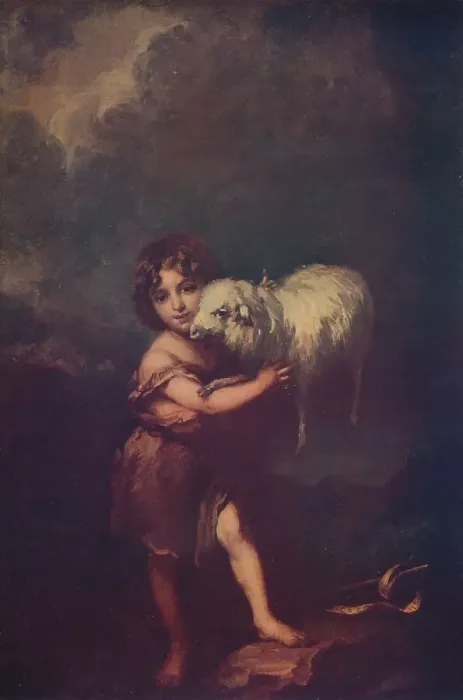 Framed Print : St. John and the Lamb, 1660-5, (c1900). Artist: Bartolome Esteban Murillo Framed Print : St. John and the Lamb, 1660-5, (c1900). Artist: Bartolome Esteban Murillo