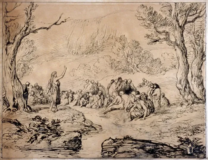 Framed Print : St John Preaching in the Wilderness, 1883. Artist: Sir John Gilbert Framed Print : St John Preaching in the Wilderness, 1883. Artist: Sir John Gilbert