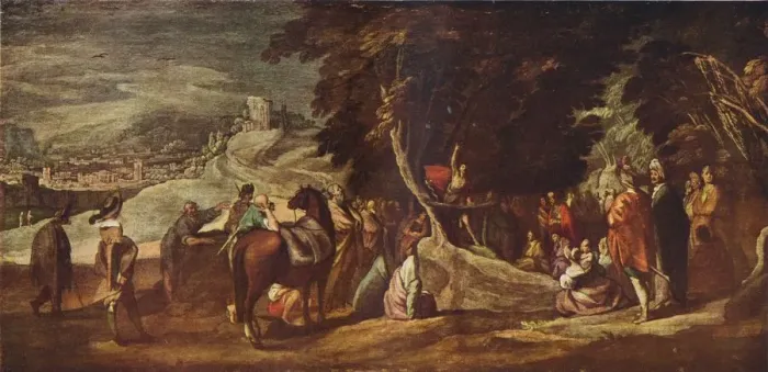 Framed Print : St John Preaching in the Wilderness, c1620-1635, (1924). Artist: Jacques Callot
