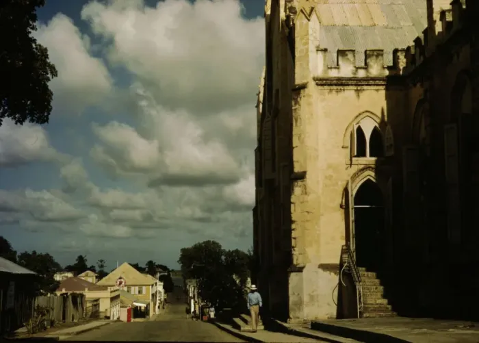 Framed Print : St. Johns Anglican Church, King Street, St. Croix, Virgin Islands, 1941. Creator: Jack Delano Framed Print : St. Johns Anglican Church, King Street, St. Croix, Virgin Islands, 1941. Creator: Jack Delano