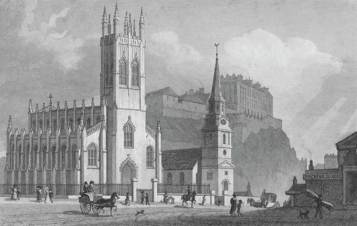 Framed Print : St. Johns Chapel, St. Cuthberts Church, and New Barracks, 1829. Artist: WH Bond Framed Print : St. Johns Chapel, St. Cuthberts Church, and New Barracks, 1829. Artist: WH Bond