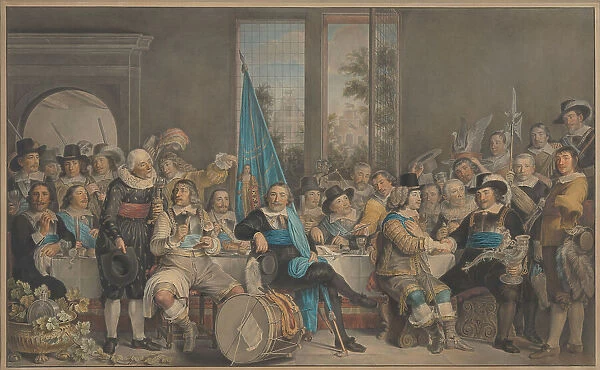 (St. Joris) Doelen in Amsterdam...conclusion of the Peace of Munster, June 18, 1648, (1795). Creator: Francesco Tozelli