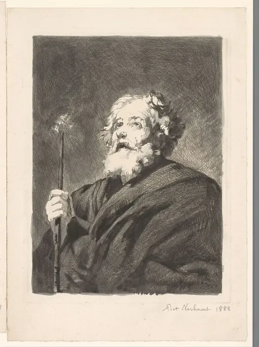 Framed Print : St Joseph with Staff, 1888. Creator: Pieter Verhaert Framed Print : St Joseph with Staff, 1888. Creator: Pieter Verhaert