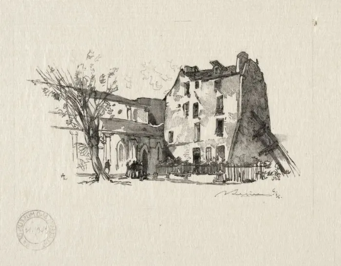 Framed Print : St. Julien le Pauvre: Le Presbytere. Creator: Auguste Louis Lepere (French, 1849-1918) Framed Print : St. Julien le Pauvre: Le Presbytere. Creator: Auguste Louis Lepere (French, 1849-1918)